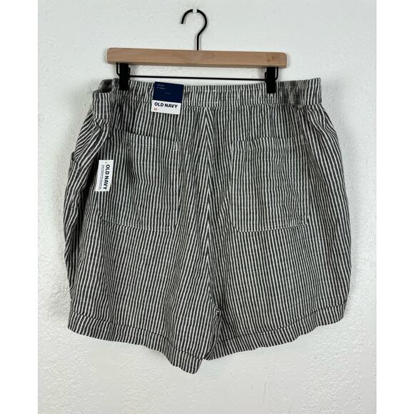 Old Navy High-Waisted Railroad Stripe Linen Blend Shorts NWT Size 3X - Picture 3 of 5